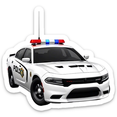 Police Car - Dodge Charger Pursuit (Model Year: 2022) (Iconic colour: Black and white) sticker
