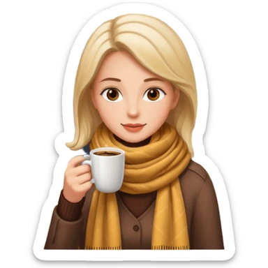 woman drinking coffee in a cafe sticker
