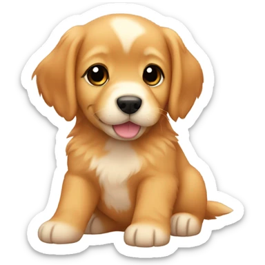Chibi red golden retriever puppy sticker