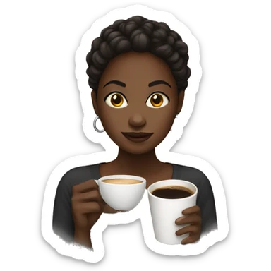 Black girl with coffee sticker