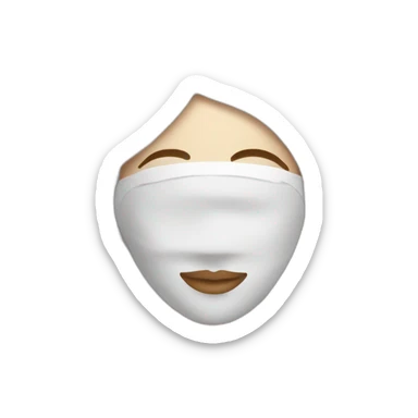 white girl with spa mask on full face relaxing sticker
