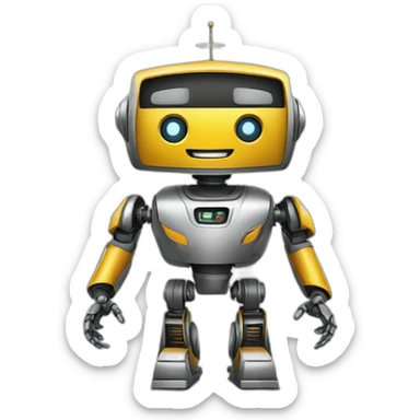 a cool robot for a dealership's chatbot sticker