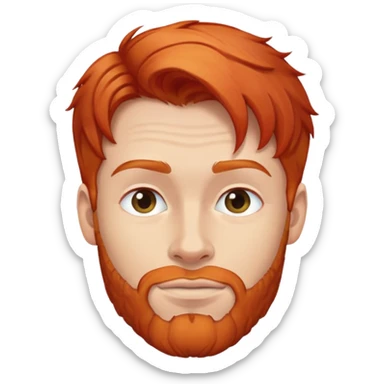 a man with ginger red hair sticker