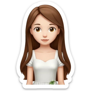 Chica delgada pelo castaño largo  sticker