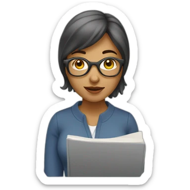 note book woman sticker