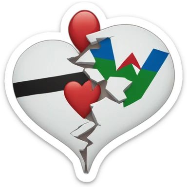 Broken heart palestine and israel sticker