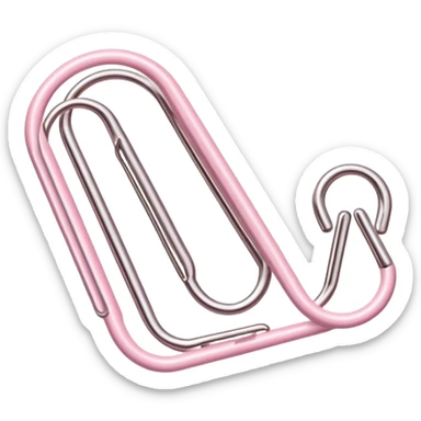 pastel pink paper clip sticker