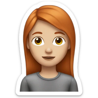Redhead with freckles and straight hair sticker