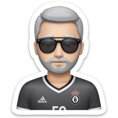 Güneş gözlüğü takan beşiktaş formalı gri beyaz keei sticker