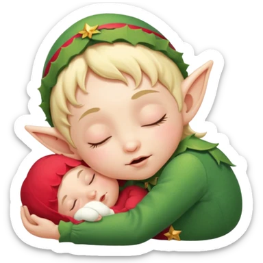 Baby elf sleepy sticker