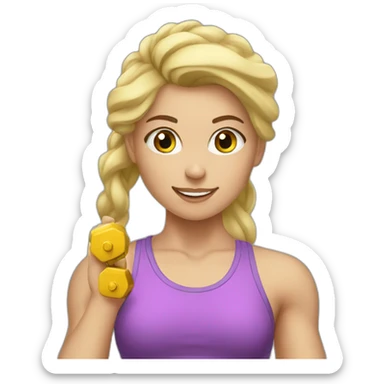 blonde girl training with weights sticker