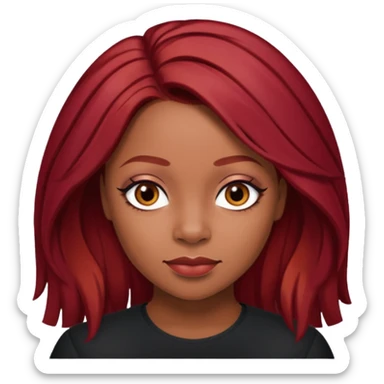 LaTavia Robeson with dark red hair sticker