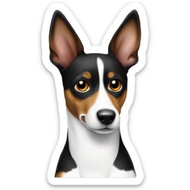 Black and white basenji with pointy ears  sticker