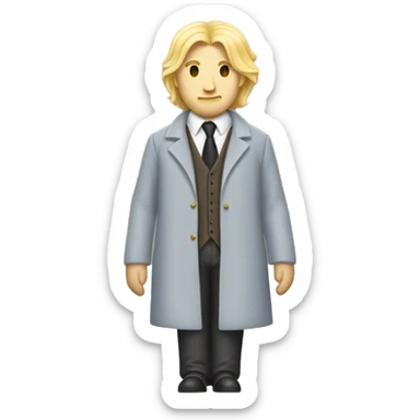 Nearly Headless Nick from Harry Potter with blonde hair and blonde mustache sticker