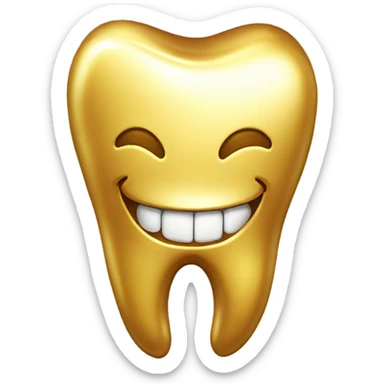 Gold tooth with a gold tooth sticker