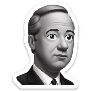 realist black and white alfred hitchcock sticker