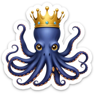 🐙👑 Octopus King – Ruler of the deep, tentacles of power. sticker