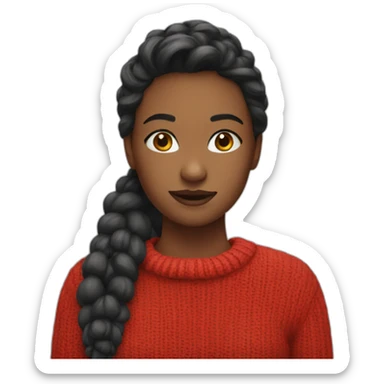 Girl in red sweater sticker