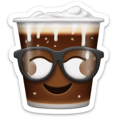 Chocolat chaud avec des lunettes sticker