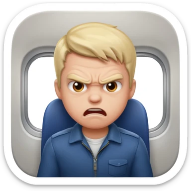 angry boy on plane  sticker