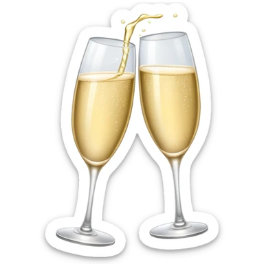 Two glasses of champagne cheering sticker