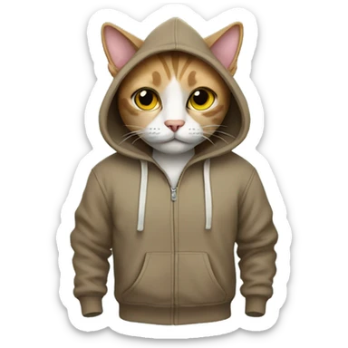Cat wearing hoodies  sticker
