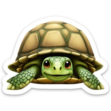 Turtle where a hat  sticker