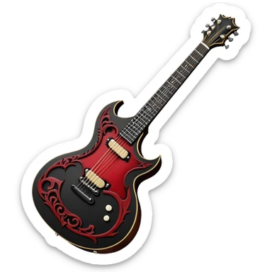 vampire-themed guitar with fangs and dark gothic details sticker