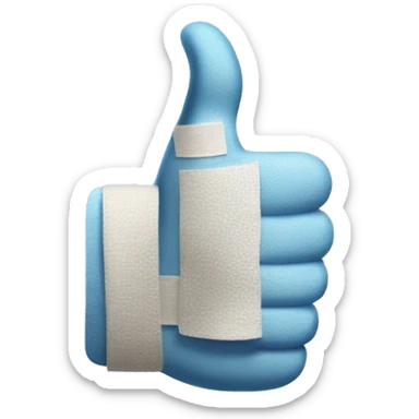 A thumbs up with a bandage on the thumb  sticker
