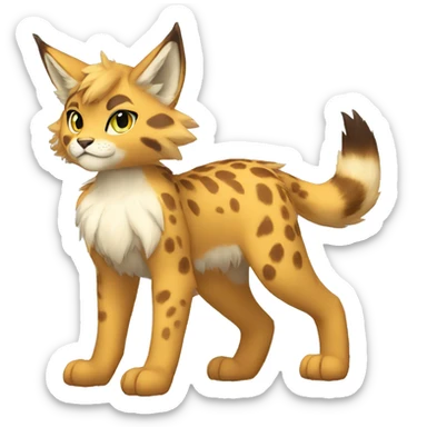 Anthro Fur-Sona Lynx-Fakémon Full Body sticker