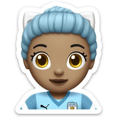 hello kitty in a manchester city top sticker