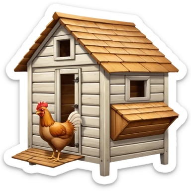 chicken coop, hen house sticker