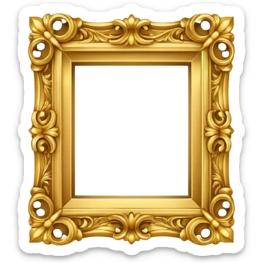 ornate roccoco square gold frame sticker