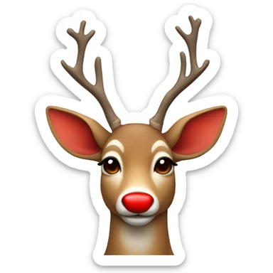 deer with red nose sticker