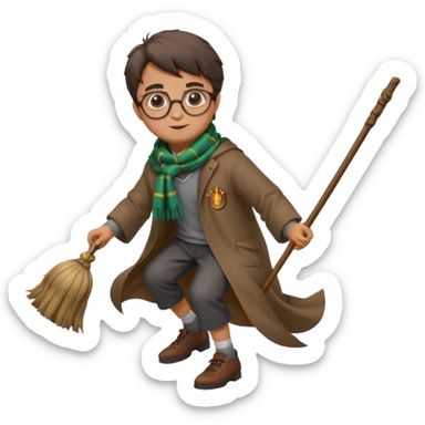 Harry potter flying on a broomstick sticker