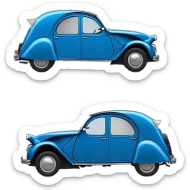 blue Citroën 2 CV sticker