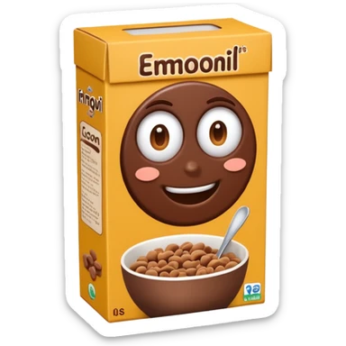 brown chocolate cereal box with no face sticker