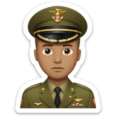 a man in US military uniform sticker