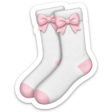 White Socks With Light Pink Bows sticker