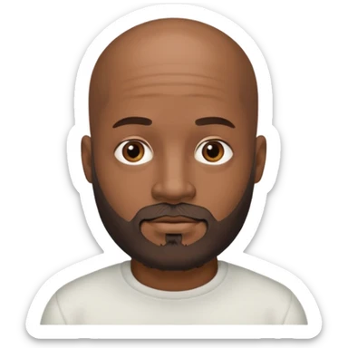 African American male bald salt & pepper beard sticker