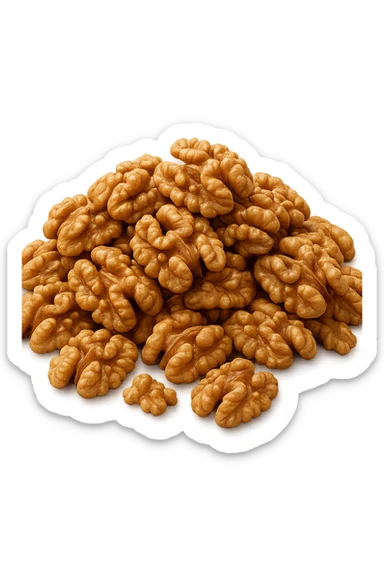 montagna di noci sbucciate, iperrealistici 4k sticker