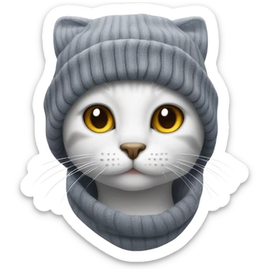 Cat wearing a beanie  sticker