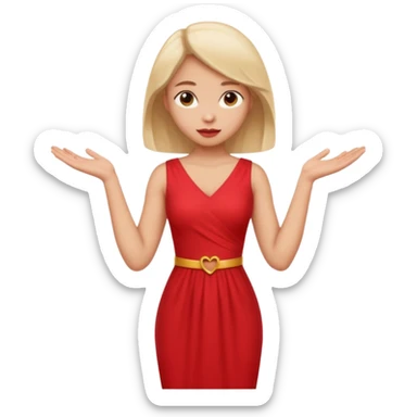 A girl with curious expressions and her arms resting  a v  on her waist  sticker