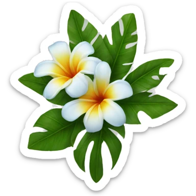 Tropical flower sticker