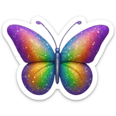 Rainbow glitter butterfly sticker