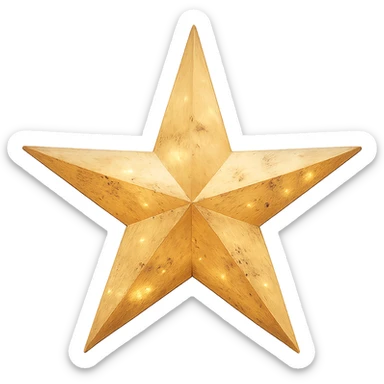 Remove the background and keep only the realistic star with a transparent background, preserving the realistic style of the star. sticker