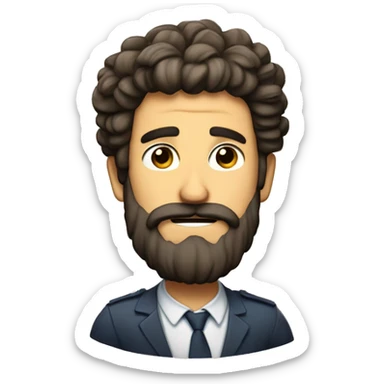 Gordo de rulos y barba candado moreno sticker