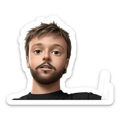 bearded guy in black shirt sticker