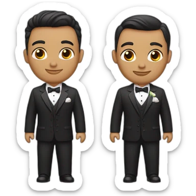 gay grooms light skinned latino and white sticker