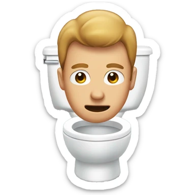 A man head popping out of the toilet sticker